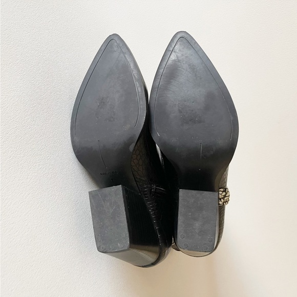 Dolce Vita Boots Lori Croc Embossed Cutout Braided Western Festival Boho Black 8 - Picture 13 of 15